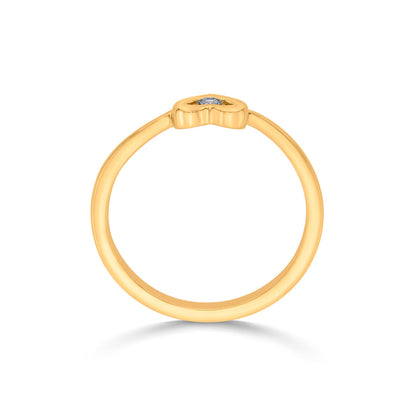 Heart Muse Diamond & Gold Heart Ring for Women