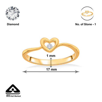 Heart Muse Diamond & Gold Heart Ring for Women