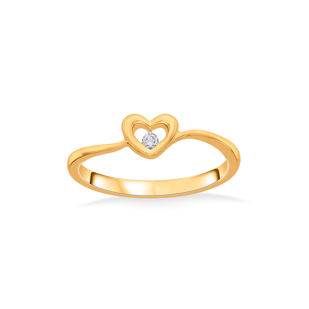 Heart Muse Diamond & Gold Heart Ring for Women