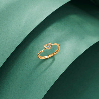Heart Muse Diamond & Gold Heart Ring for Women