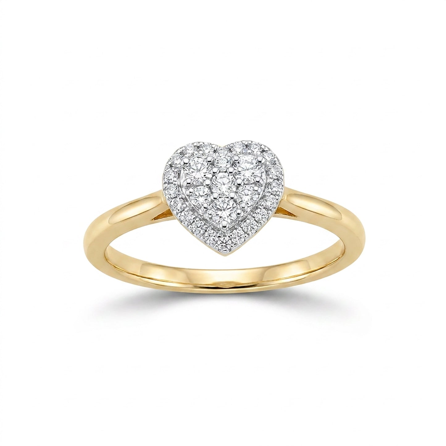 Heart Sparkle Heart Yellow Gold & Diamond Ring