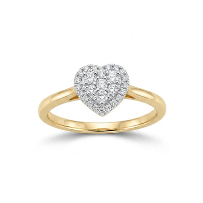 Heart Sparkle Heart Yellow Gold & Diamond Ring