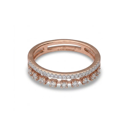 Rosy Whisper Band Rose Gold & Diamond Ring
