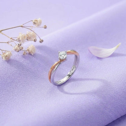 Aura Spark Fashion Rose + White Gold & Diamond Ring
