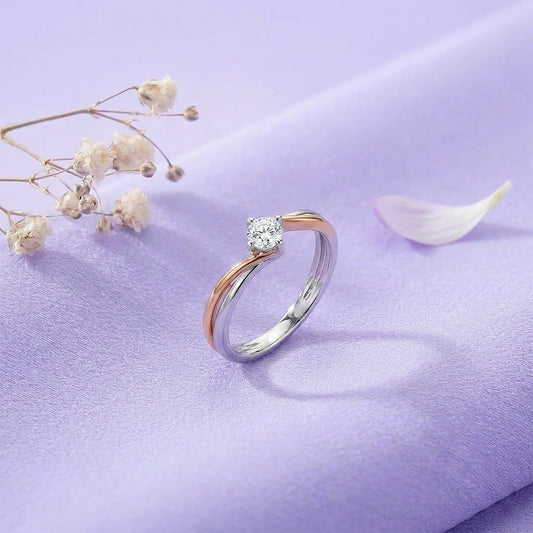 Aura Spark Fashion Rose + White Gold & Diamond Ring