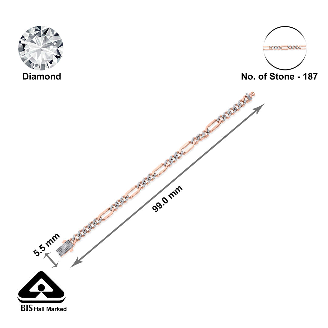 Regal Edge Diamond & Gold Men's Bracelet for Men