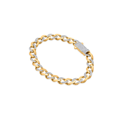 Gleam Links Diamond & Gold Men's Bracelet for Men