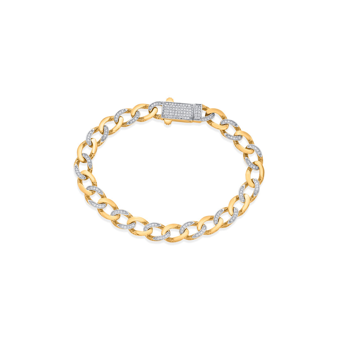 Gleam Links Diamond & Gold Men's Bracelet for Men