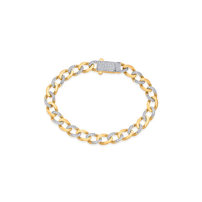 Gleam Links Diamond & Gold Men's Bracelet for Men