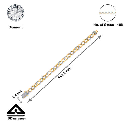 Gleam Links Diamond & Gold Men's Bracelet for Men