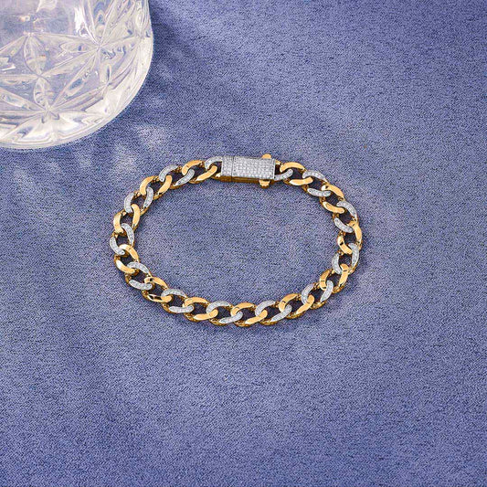 Gleam Links Diamond & Gold Men's Bracelet for Men