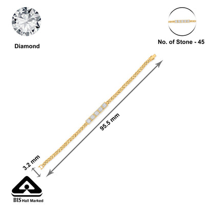 Square Link Diamond & Gold Men's Bracelet for Men
