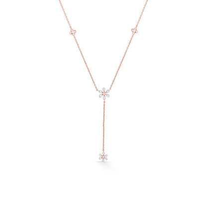 Bloom Cascade Diamond & Gold Lariat Necklace for Women