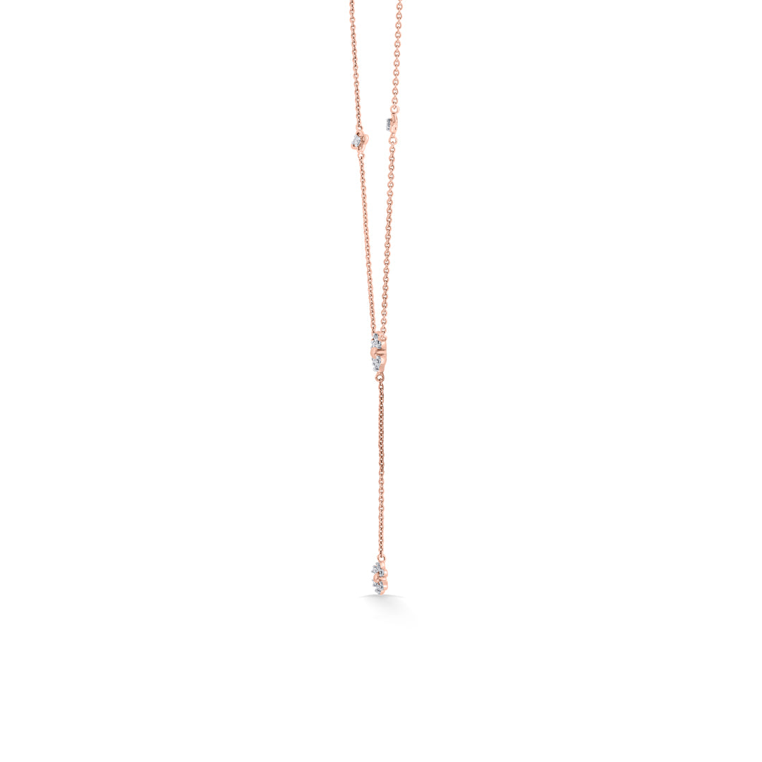 Bloom Cascade Diamond & Gold Lariat Necklace for Women