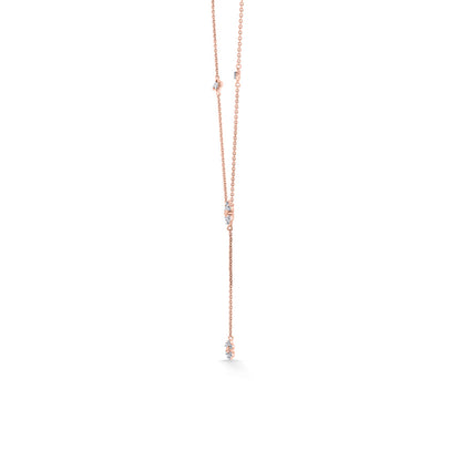 Bloom Cascade Diamond & Gold Lariat Necklace for Women