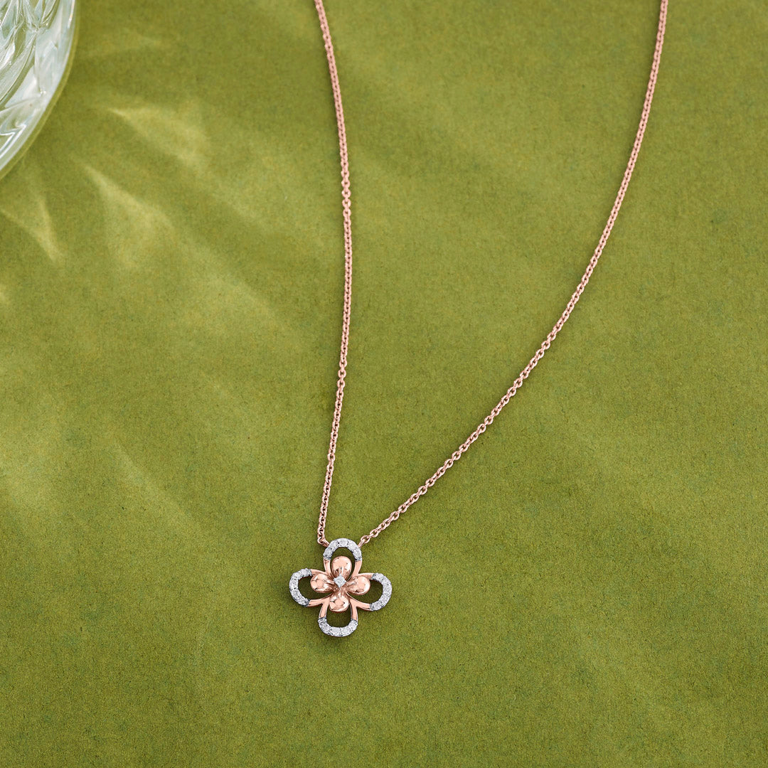 Aura Gleam Diamond & Gold Modern Necklace for Women