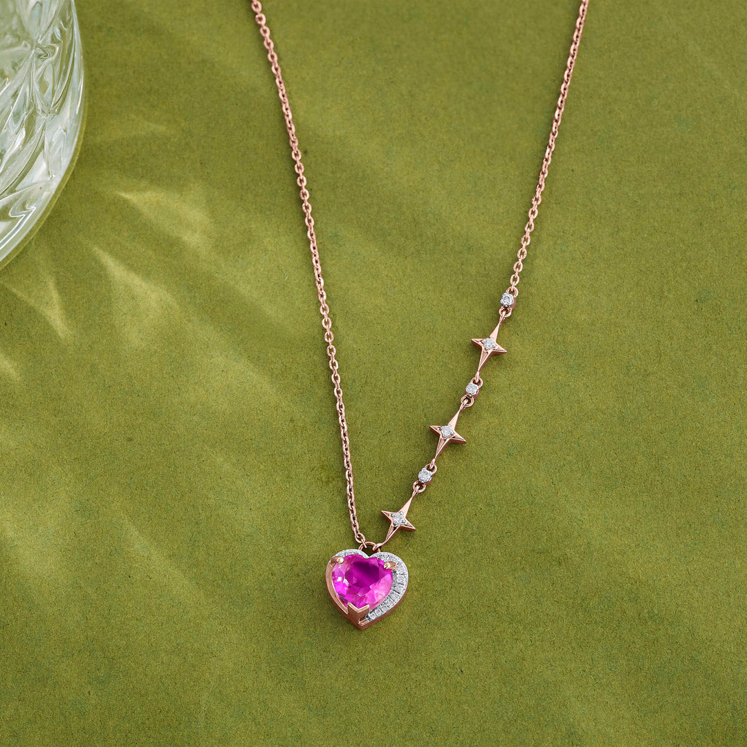 Rosé Muse Diamond & Gold Modern Necklace for Women