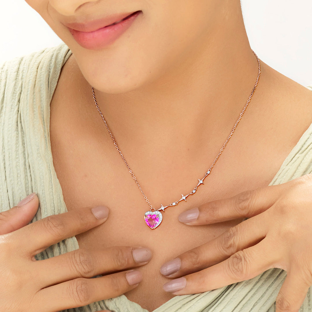 Rosé Muse Diamond & Gold Modern Necklace for Women