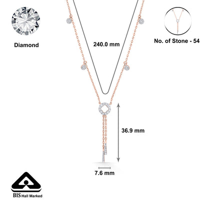 Halo Cascade Diamond & Gold Lariat Necklace for Women