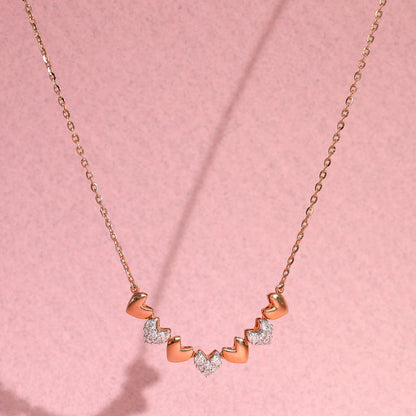 Cupid Link Diamond & Gold Modern Necklace for Women