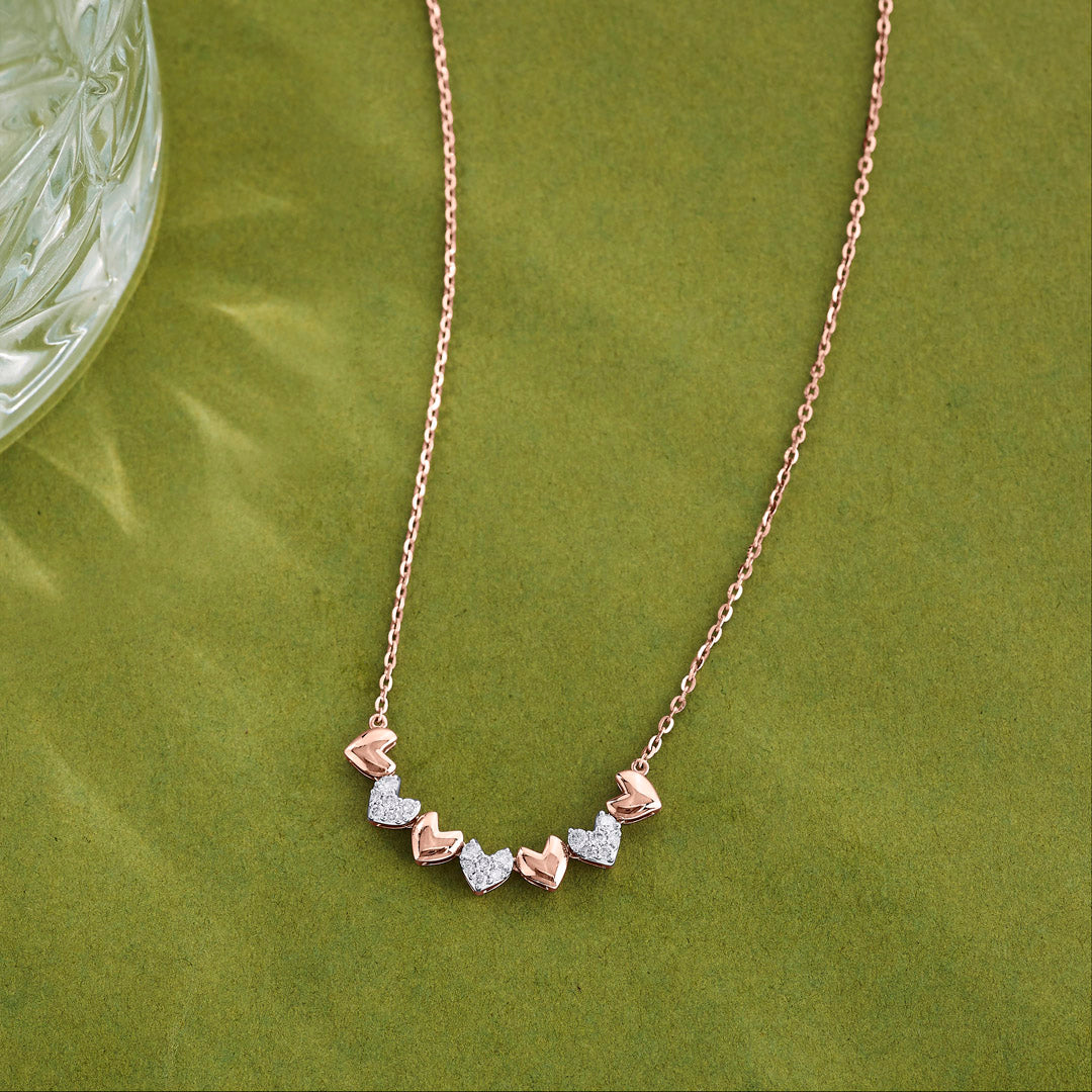 Cupid Link Diamond & Gold Modern Necklace for Women