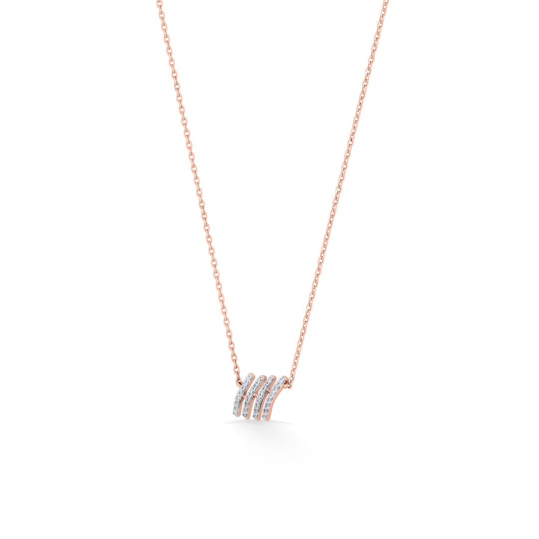 Linear Bar Diamond & Gold Modern Necklace for Women