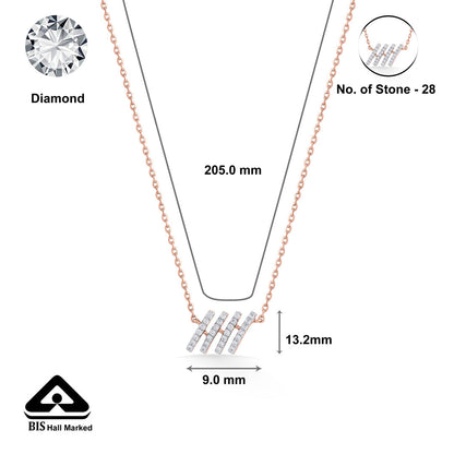Linear Bar Diamond & Gold Modern Necklace for Women