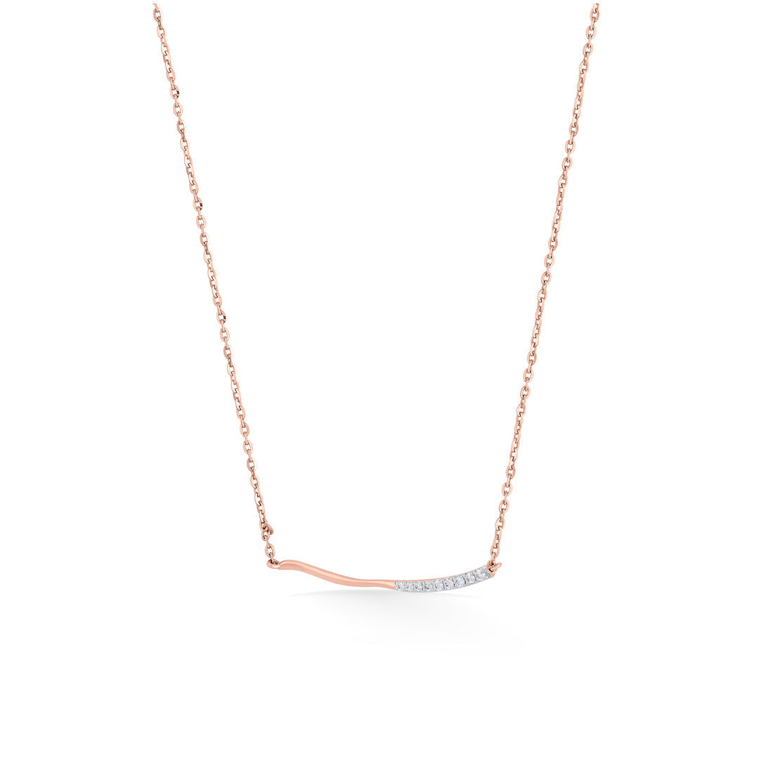 Soft Ray Diamond & Gold Modern Necklace for Women