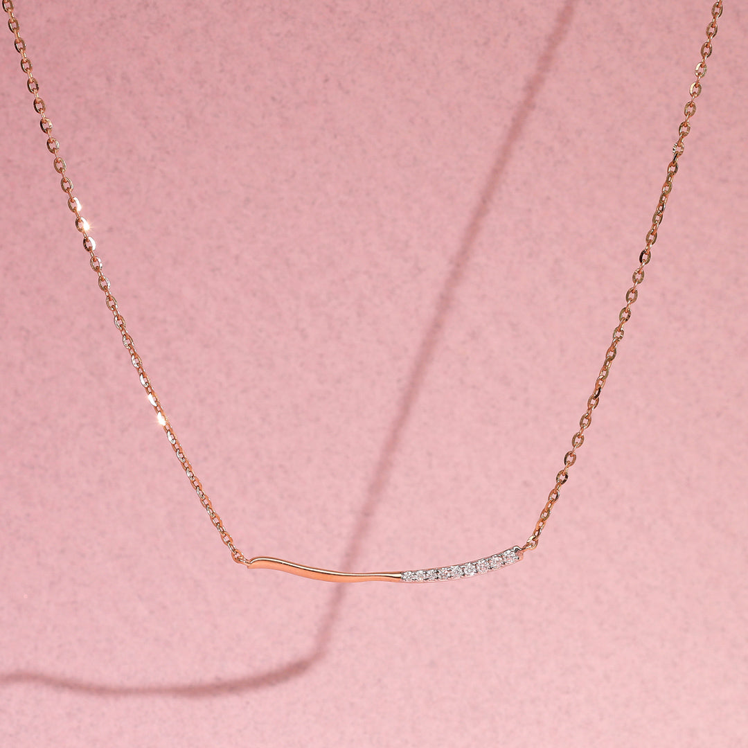 Soft Ray Diamond & Gold Modern Necklace for Women