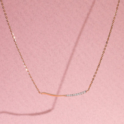 Soft Ray Diamond & Gold Modern Necklace for Women