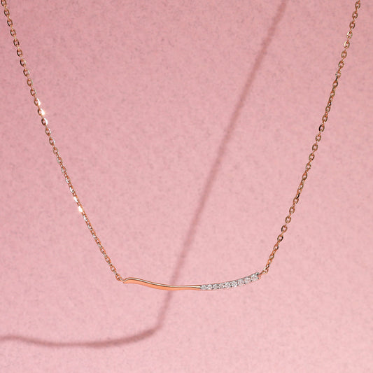 Soft Ray Diamond & Gold Modern Necklace for Women