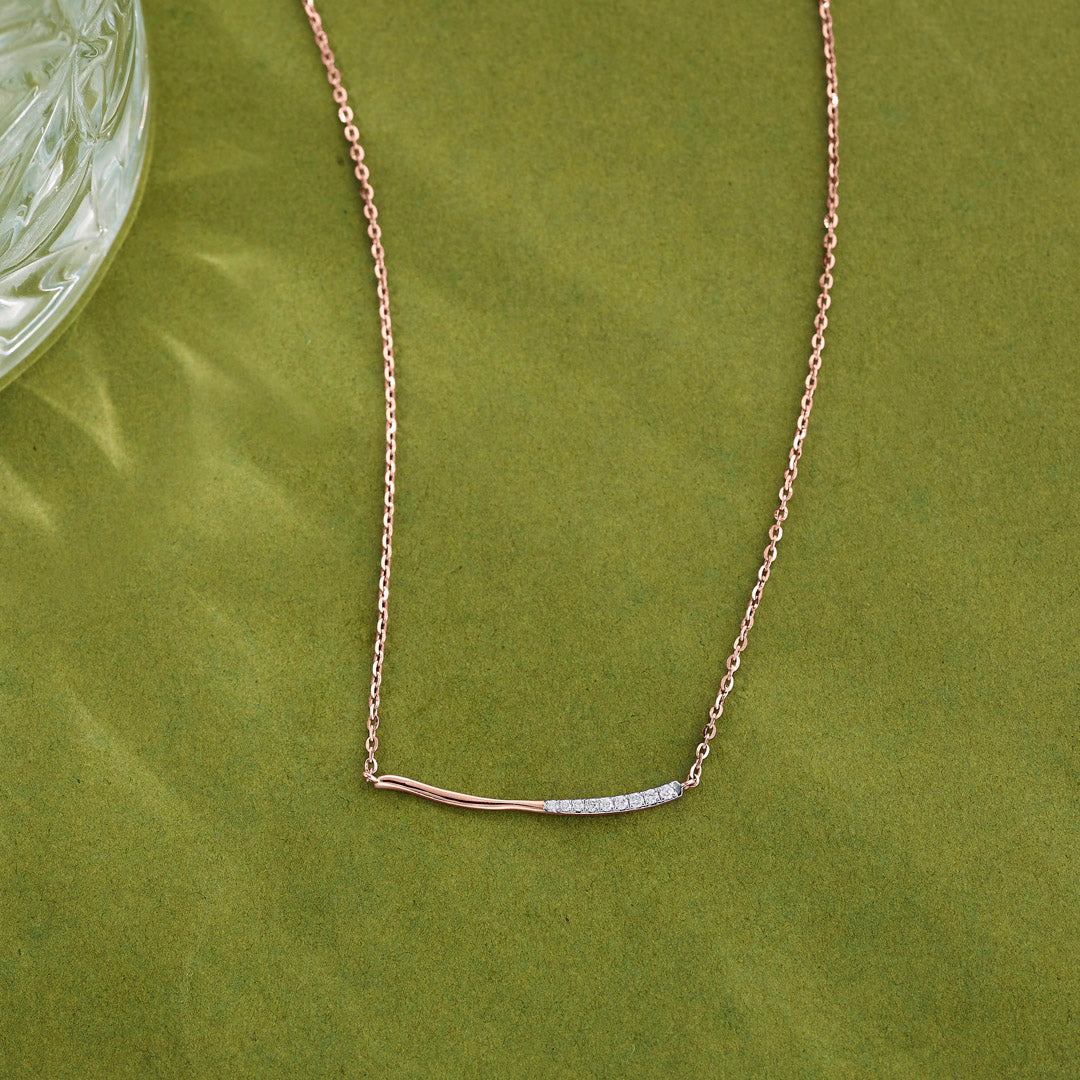 Soft Ray Diamond & Gold Modern Necklace for Women