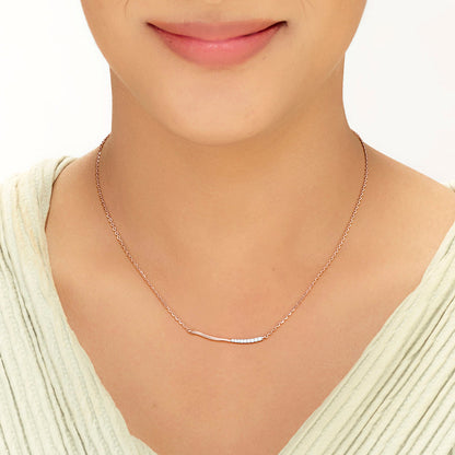 Soft Ray Diamond & Gold Modern Necklace for Women