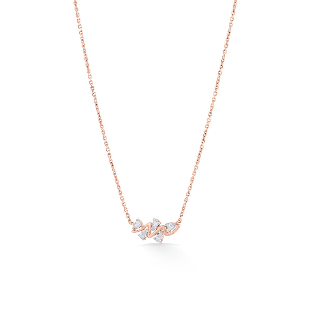 Luminous Line Diamond & Gold Modern Necklace for Women
