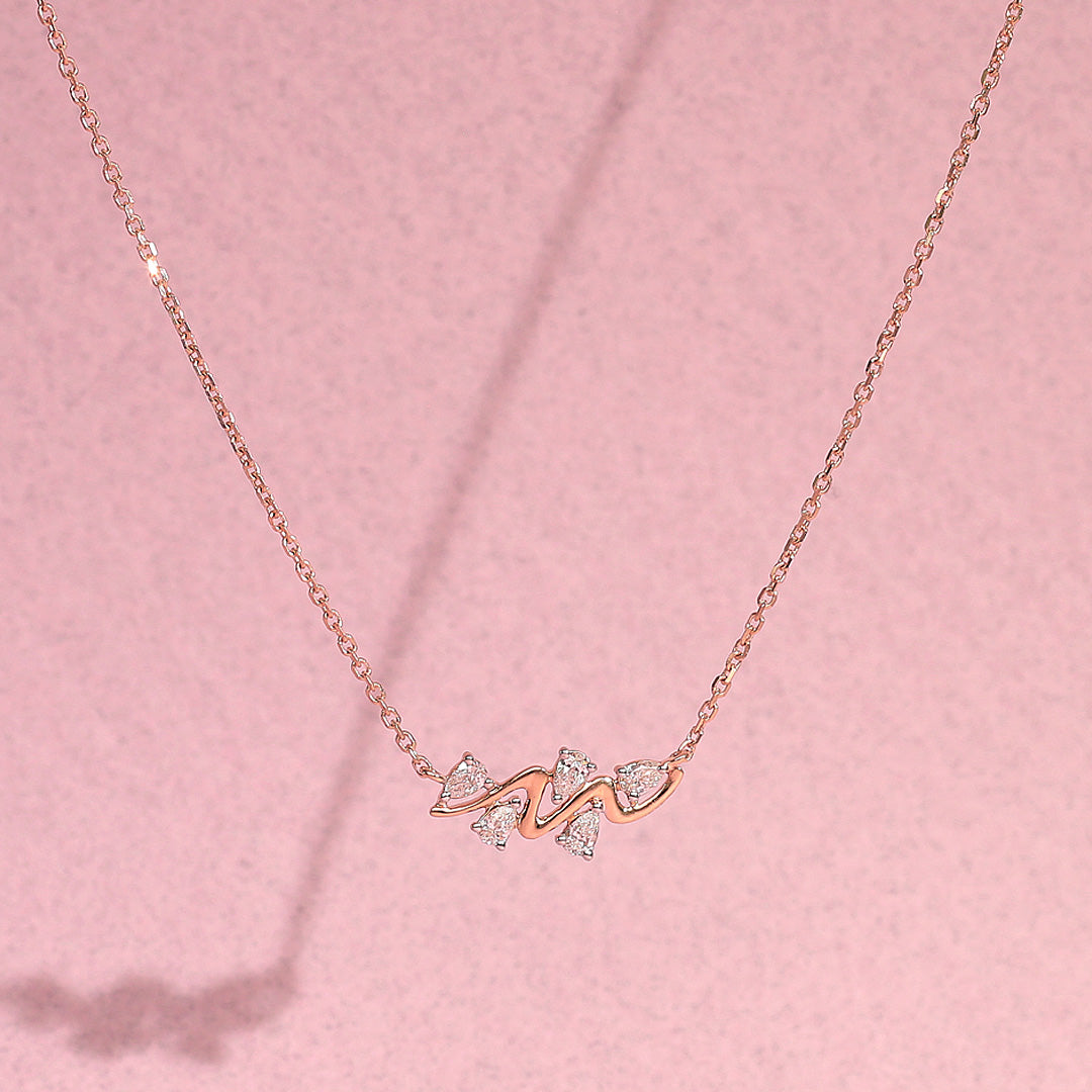 Luminous Line Diamond & Gold Modern Necklace for Women