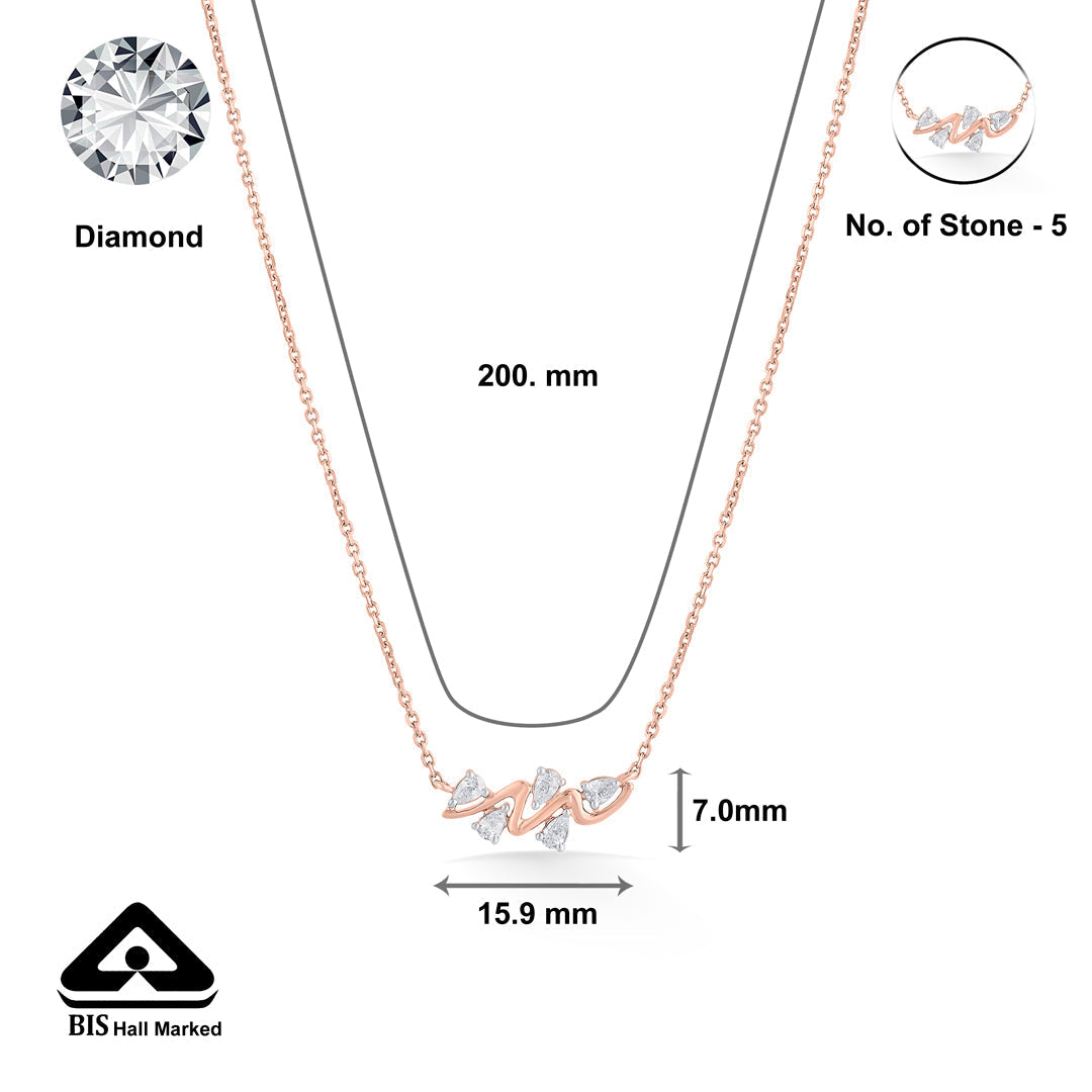 Luminous Line Diamond & Gold Modern Necklace for Women