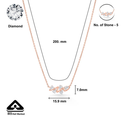 Luminous Line Diamond & Gold Modern Necklace for Women