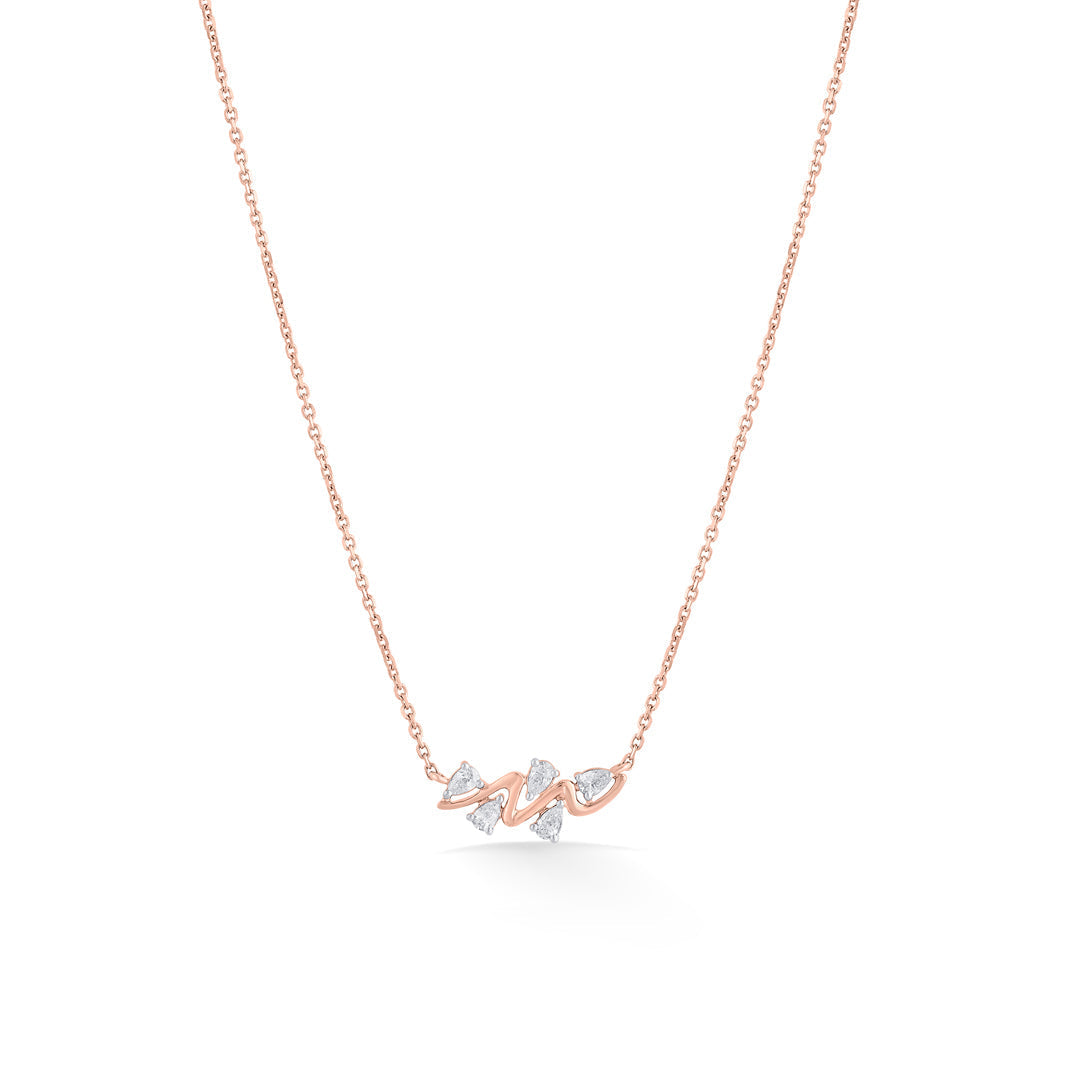 Luminous Line Diamond & Gold Modern Necklace for Women