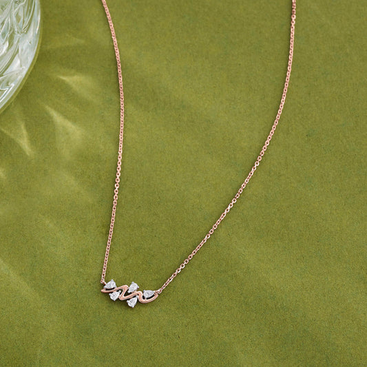 Luminous Line Diamond & Gold Modern Necklace for Women
