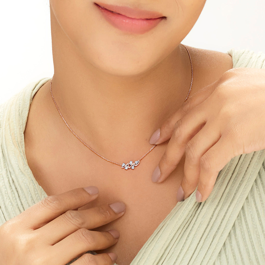Luminous Line Diamond & Gold Modern Necklace for Women