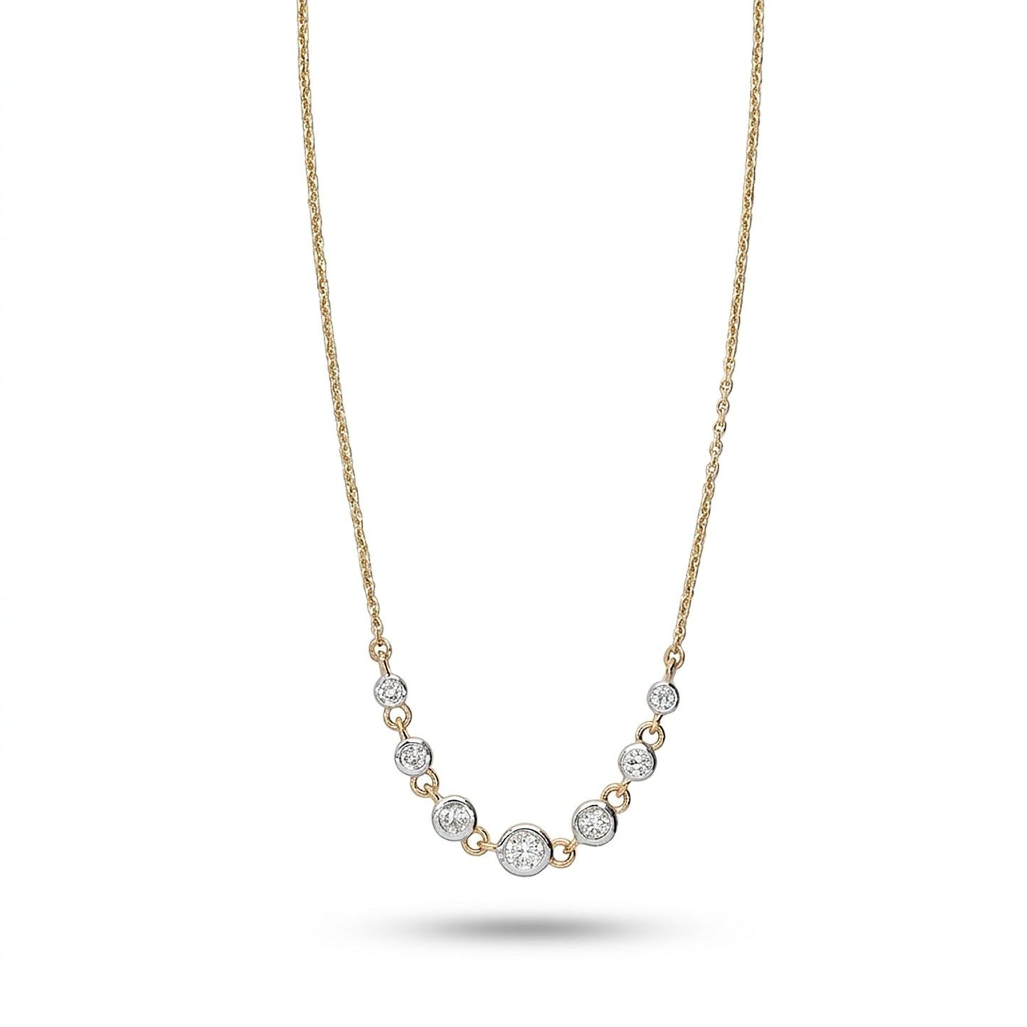 Solstice Sparkle Modern Yellow Gold & Diamond Necklace