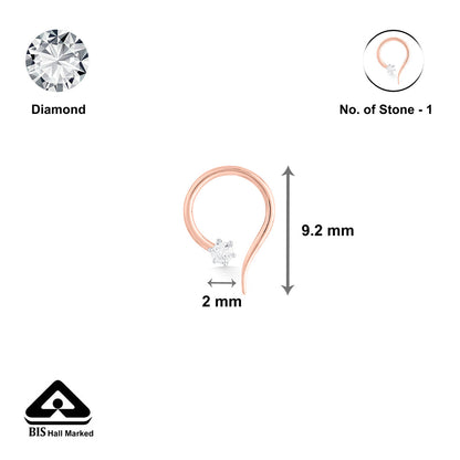 Gem Shine Diamond & Gold Nosepin for Women