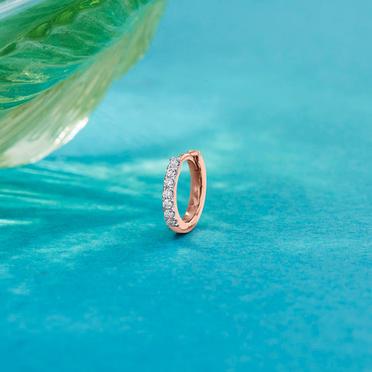 Shine Bar Diamond & Gold Nose Ring for Women