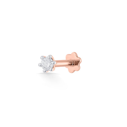 Snow Spark Diamond & Gold Nosepin Screw for Women