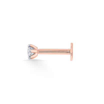 Snow Spark Diamond & Gold Nosepin Screw for Women