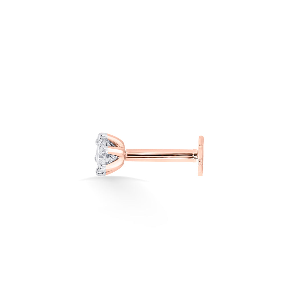 Daisy Bloom Diamond & Gold Nosepin Screw for Women