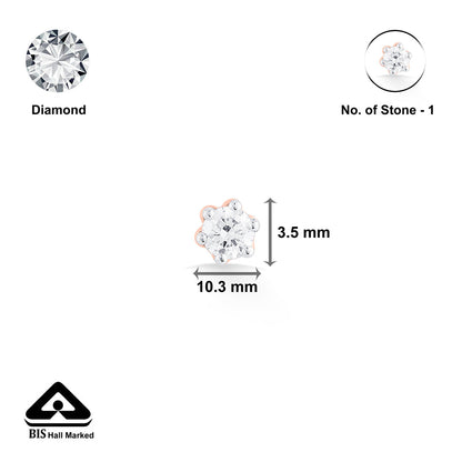 Daisy Bloom Diamond & Gold Nosepin Screw for Women