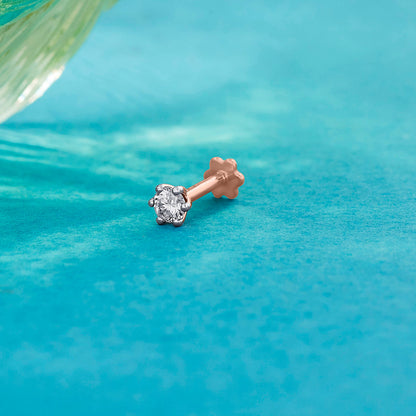 Daisy Bloom Diamond & Gold Nosepin Screw for Women