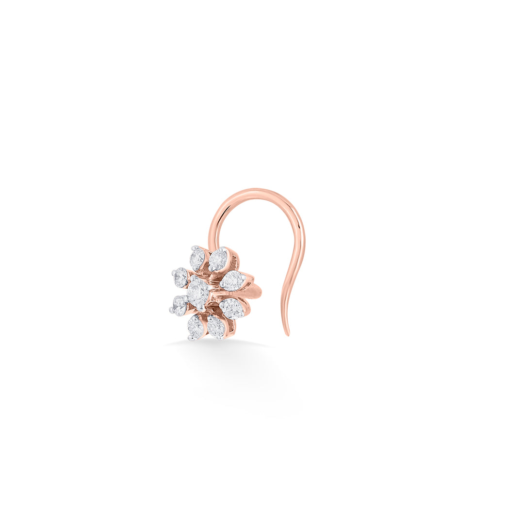 Lily Gleam Diamond & Gold Nosepin for Women