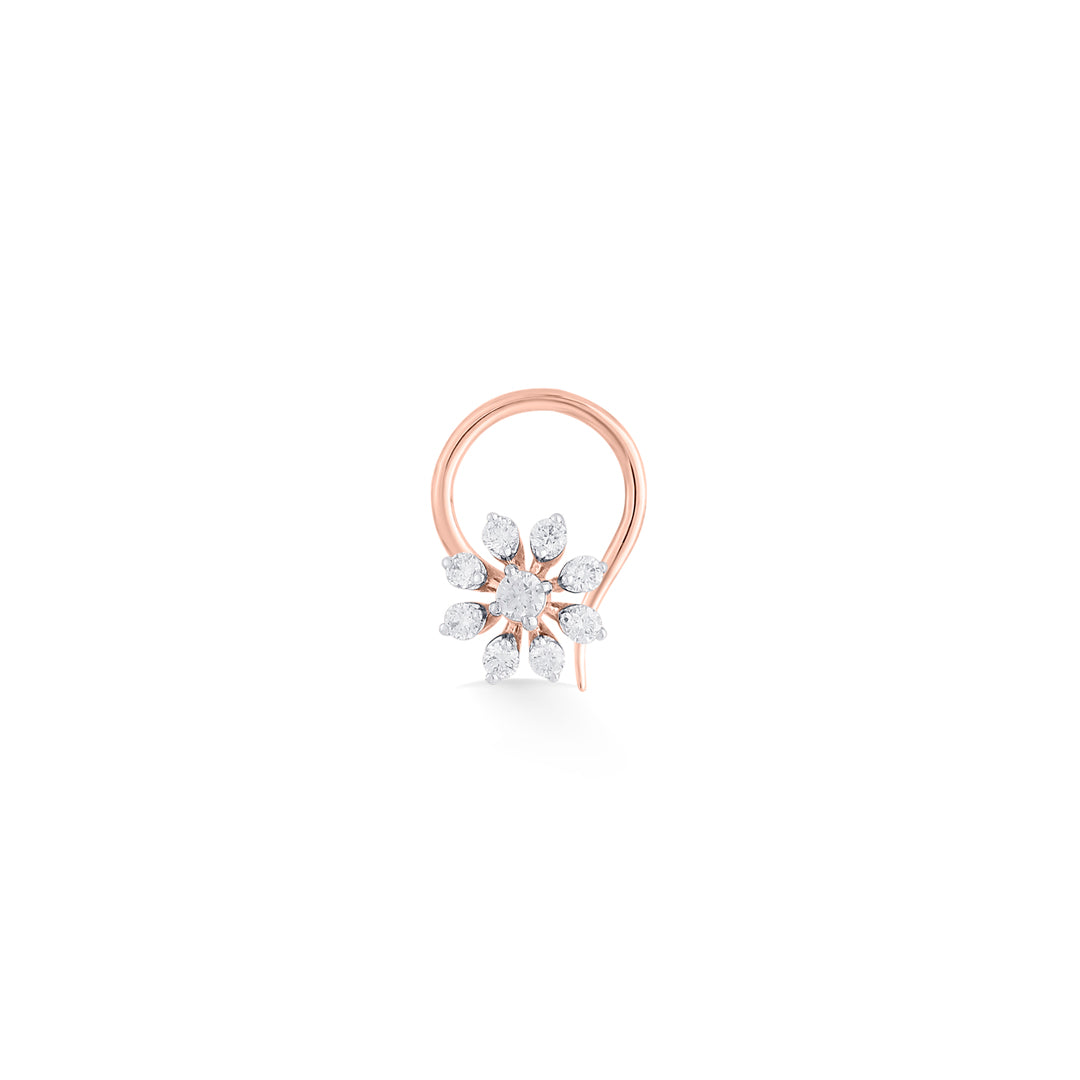 Lily Gleam Diamond & Gold Nosepin for Women